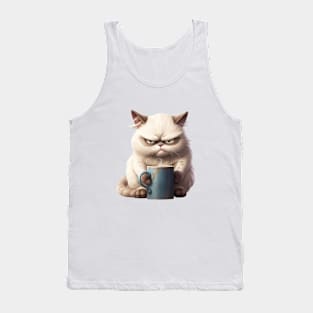 Grumpy Cat with Coffee Design 3 Tank Top